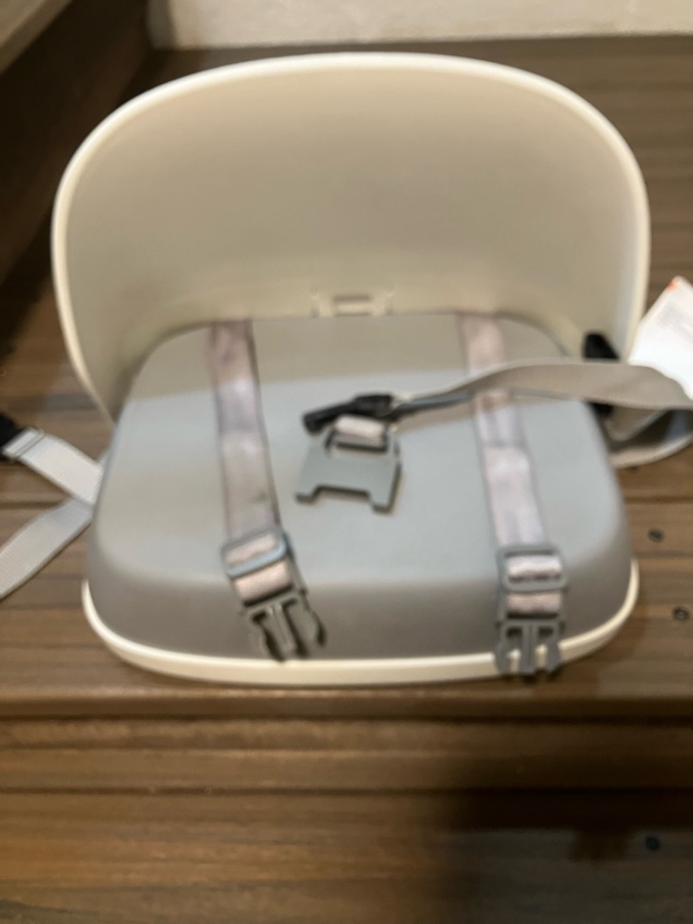 Oxo grey and White Portable Booster Seat with Safety Straps